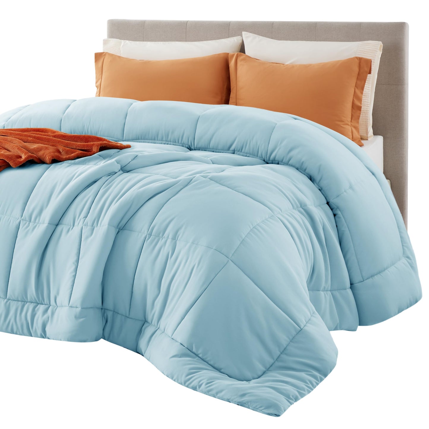 Bedsure Comforter Duvet Insert - Quilted Comforters Queen Size, All Season Duvet, GentleSoft Down Alternative Bedding Blanket, with 8 Tabs, Gifts for Women/Men, White, Queen 88 x 88 Inches