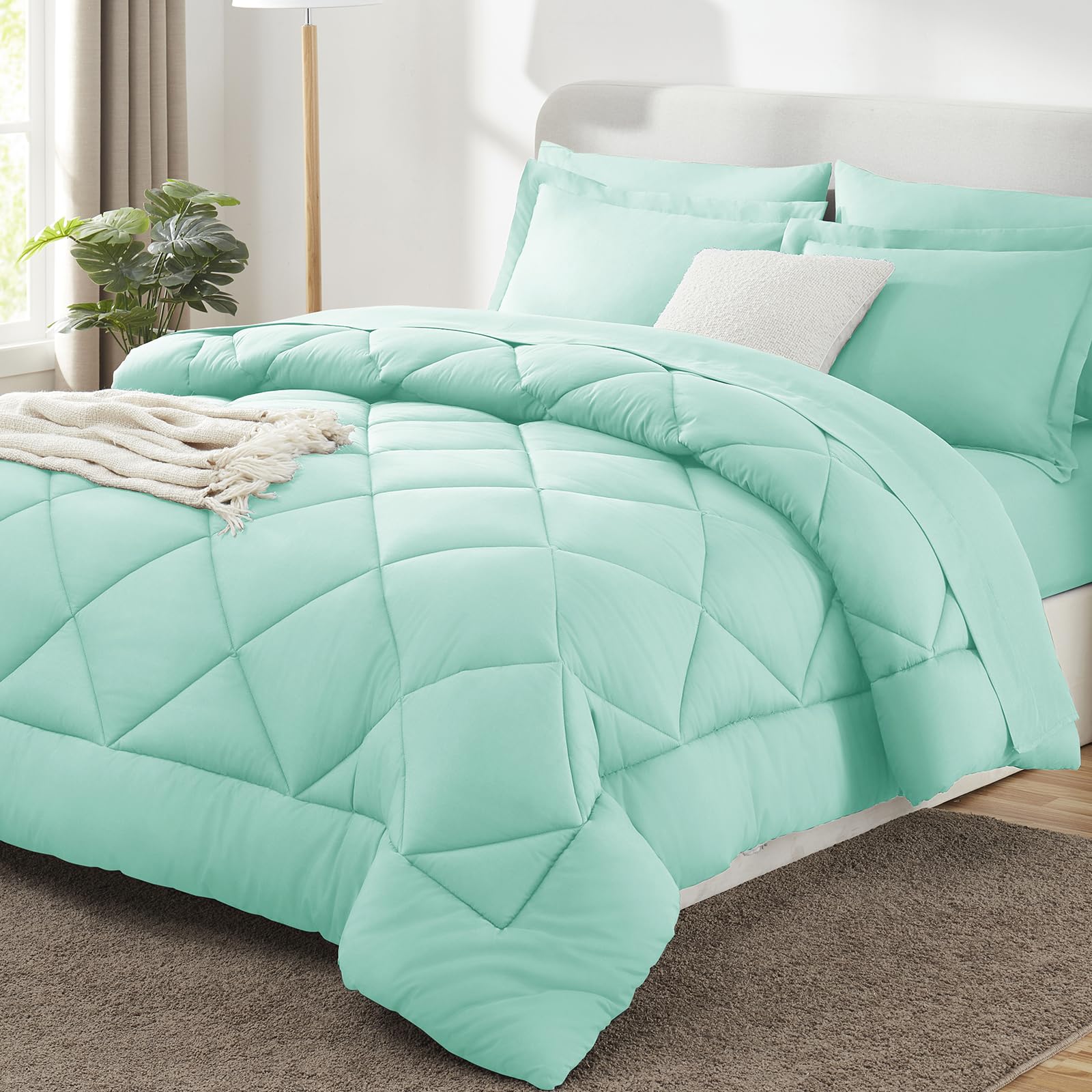 CozyLux Twin XL Comforter Set Dark Grey - 5 Pieces Twin Extra Long Bed in a Bag for College Dorm, All Season Bedding Set for Girls and Boys, Soft Bed Set with Comforter, Sheets, Pillowcase & Sham