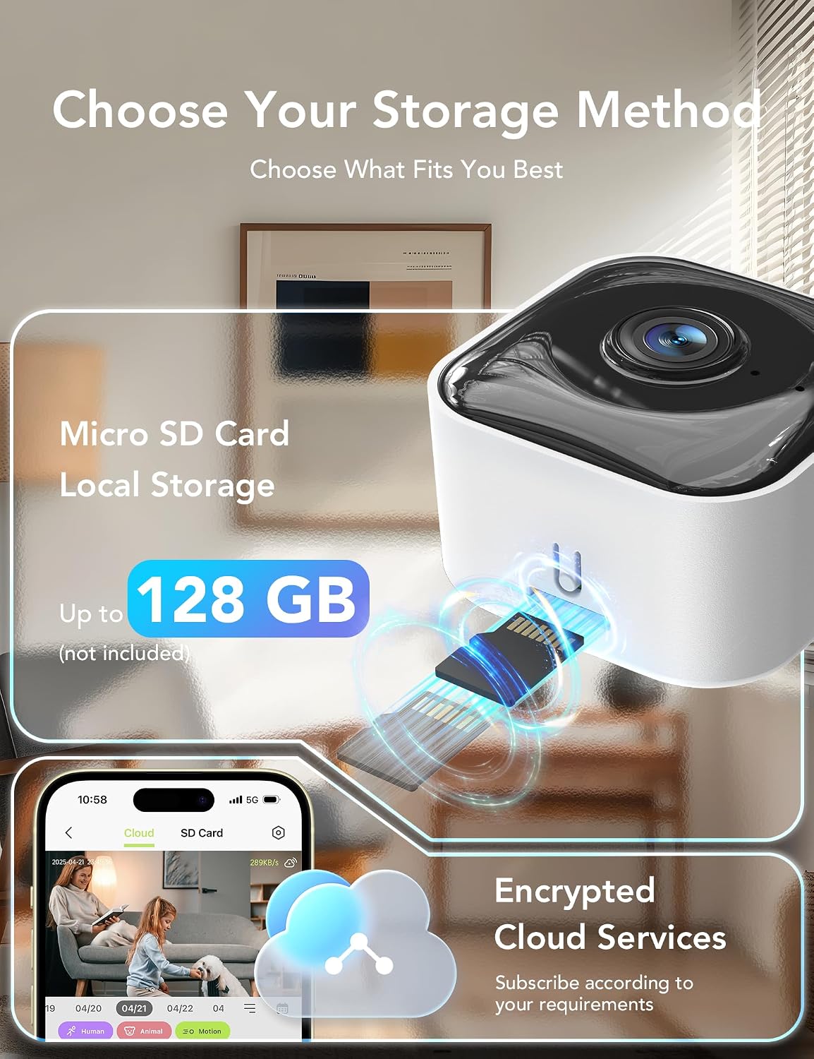 GNCC 2K Cameras for Home Security Indoor Cameras Wireless 2.4G/5G with App | Pet Cam, Dog Camera, Motion Detection, 2 Way Audio, Works with Alexa, Cloud Storage Optional, Fixed View, Plug-in, 4 Pack