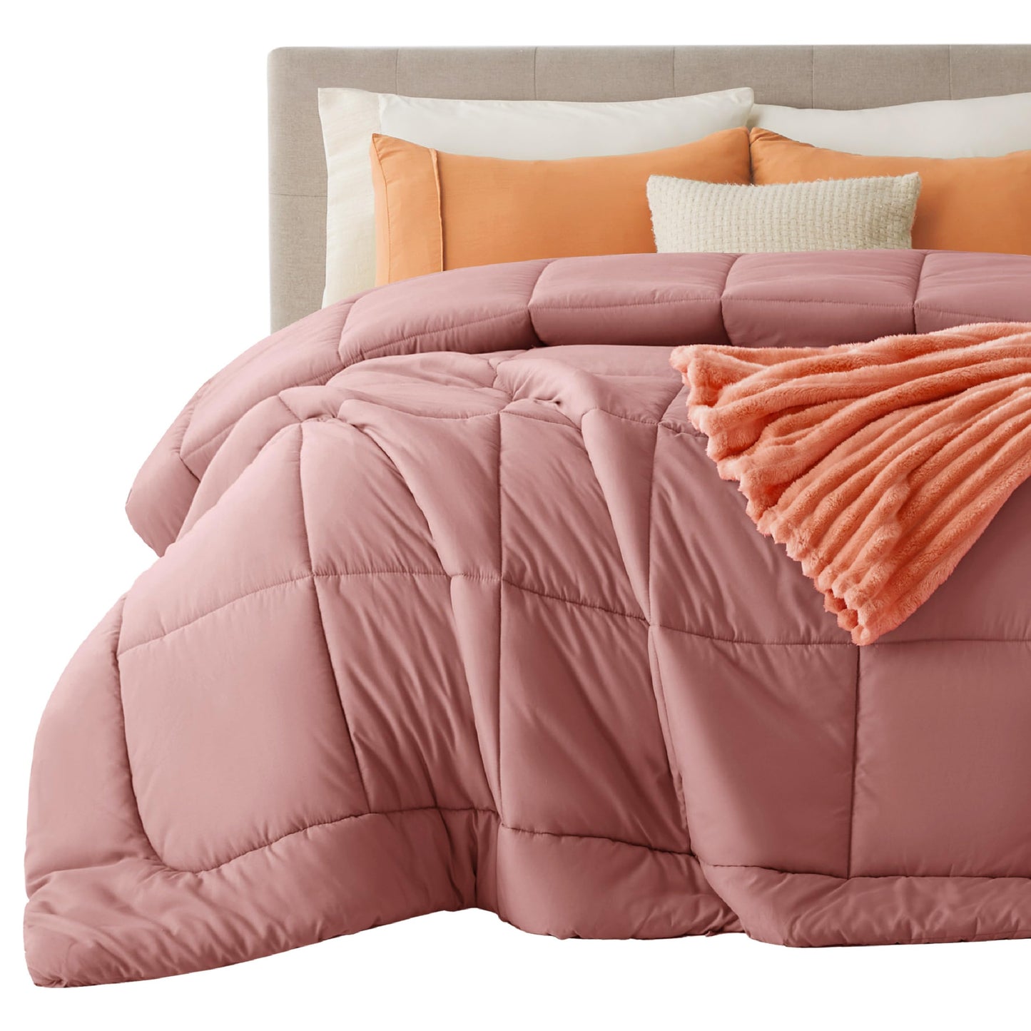 Bedsure Comforter Duvet Insert - Quilted Comforters Queen Size, All Season Duvet, GentleSoft Down Alternative Bedding Blanket, with 8 Tabs, Gifts for Women/Men, White, Queen 88 x 88 Inches