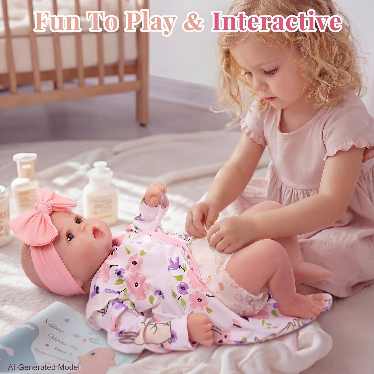 BABESIDE Lifelike Reborn Baby Dolls Dara - 20 Inch Realistic-Newborn Baby Doll Girl Handmade Real Life Baby Dolls with Clothes and Toy Accessories Gift for Kids Age 3+
