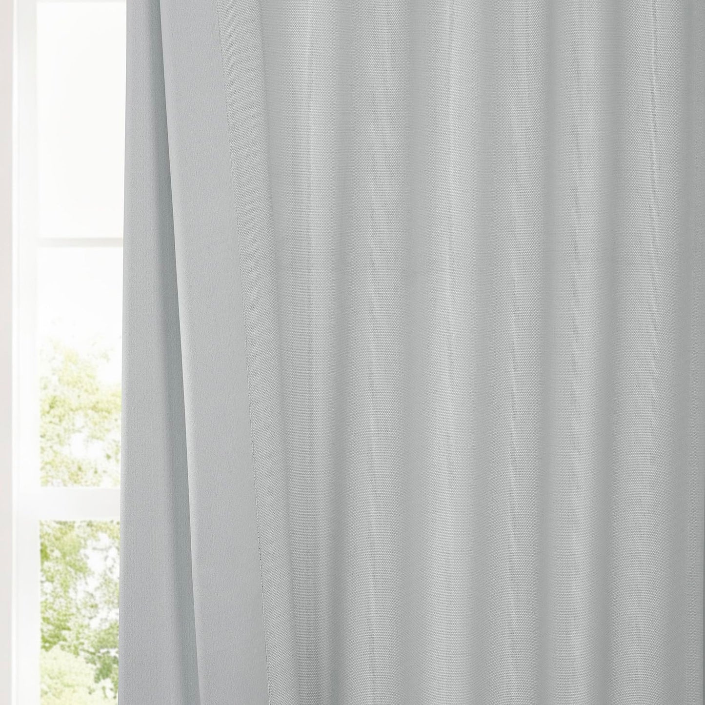 HPD Half Price Drapes - Faux Linen Curtains for Living Room (1 Panel) - 50W X 96L - Textured Room Darkening Curtains for Bedroom 96 Inches Long - Drapes for Home Decor, Oyster Mist