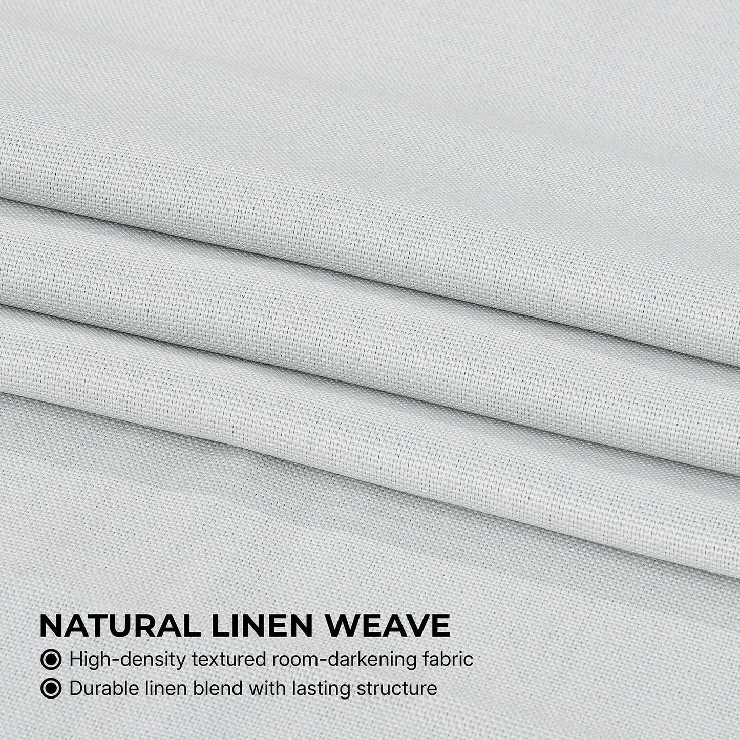 HPD Half Price Drapes - Faux Linen Curtains for Living Room (1 Panel) - 50W X 96L - Textured Room Darkening Curtains for Bedroom 96 Inches Long - Drapes for Home Decor, Oyster Mist