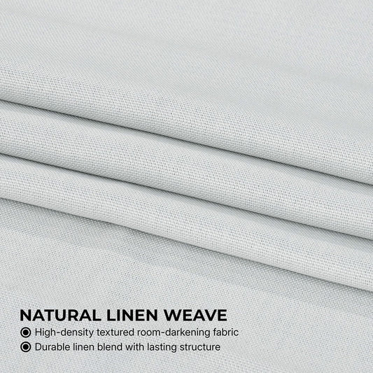 HPD Half Price Drapes - Faux Linen Curtains for Living Room (1 Panel) - 50W X 96L - Textured Room Darkening Curtains for Bedroom 96 Inches Long - Drapes for Home Decor, Oyster Mist