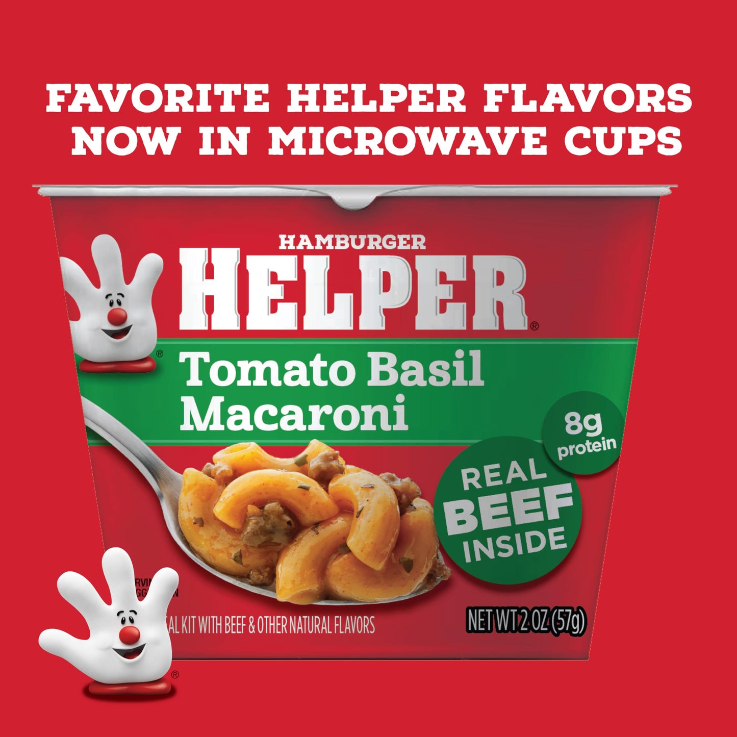 Hamburger Helper Tomato Basil Macaroni Microwave Cup (2 oz - 6 Pack) No Artificial Flavors, Ready in 4 Minutes, Quick Meals for Midweek Dinners, Busy Evenings & Families On-the-Go