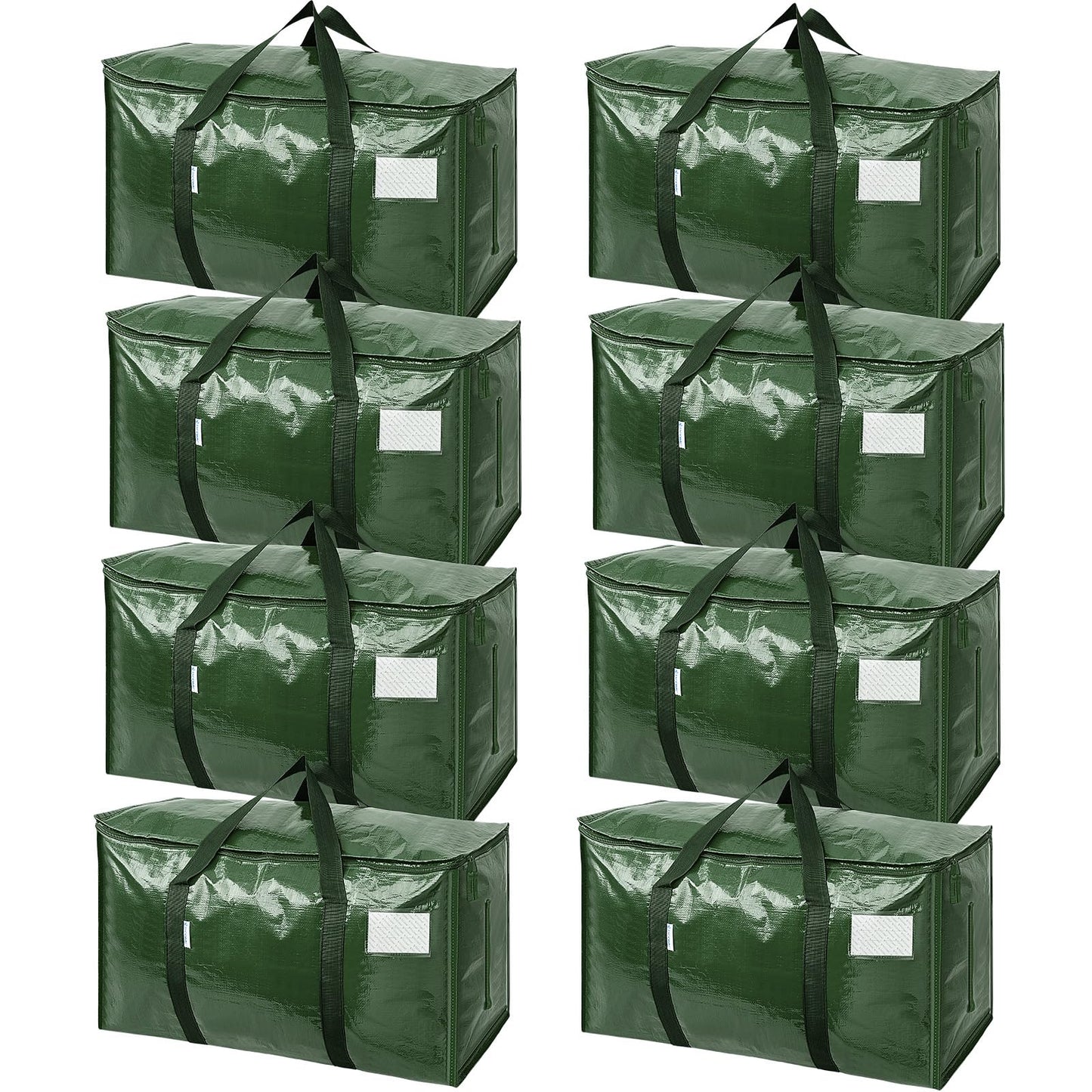 TICONN 12 Pack Extra Large Moving Bags Heavy Duty with Zippers & Carrying Handles, Durable Storage Bags Moving Boxes for Closet Organizers and Storage (12 Pack, Blue)