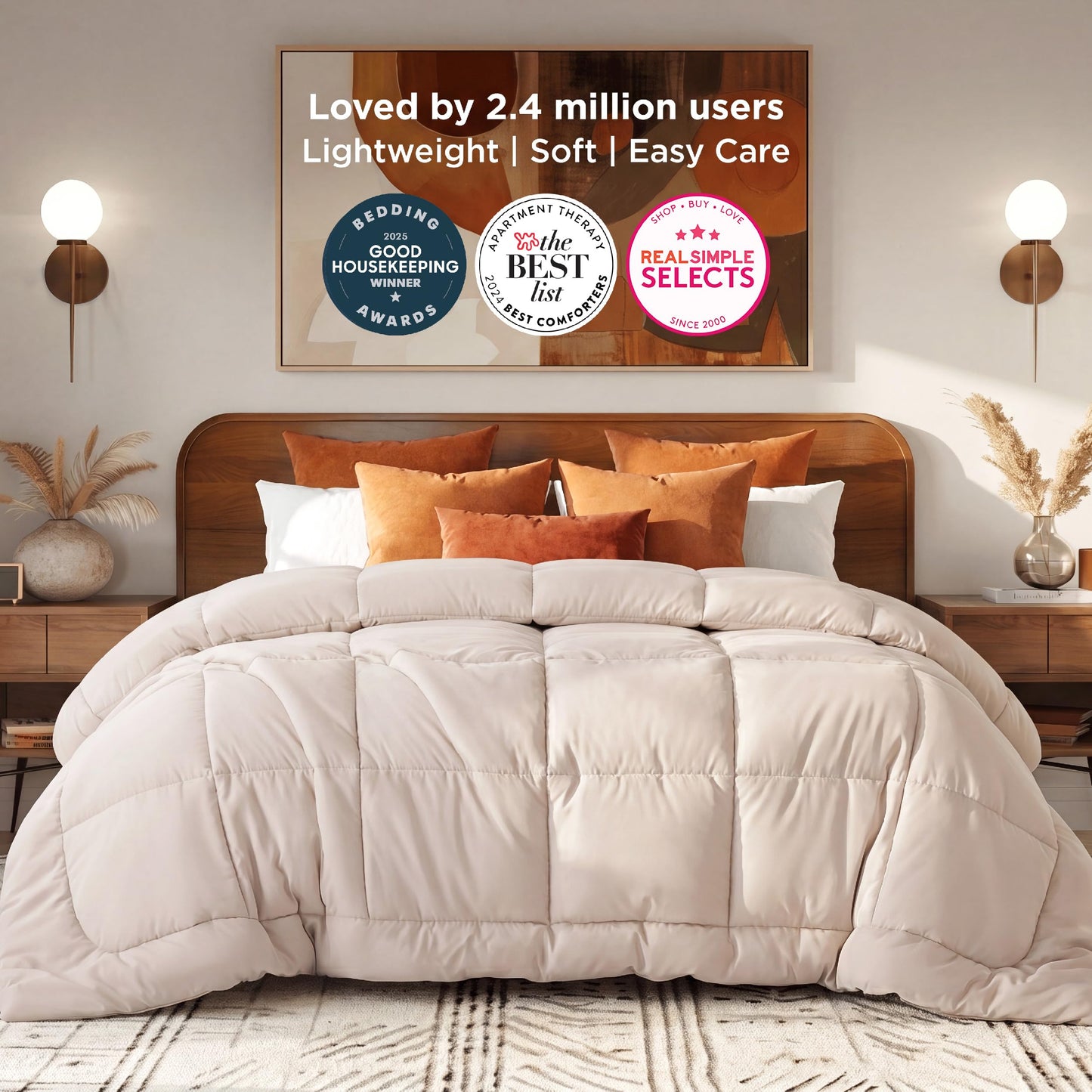 Bedsure Comforter Duvet Insert - Quilted Comforters Queen Size, All Season Duvet, GentleSoft Down Alternative Bedding Blanket, with 8 Tabs, Gifts for Women/Men, White, Queen 88 x 88 Inches