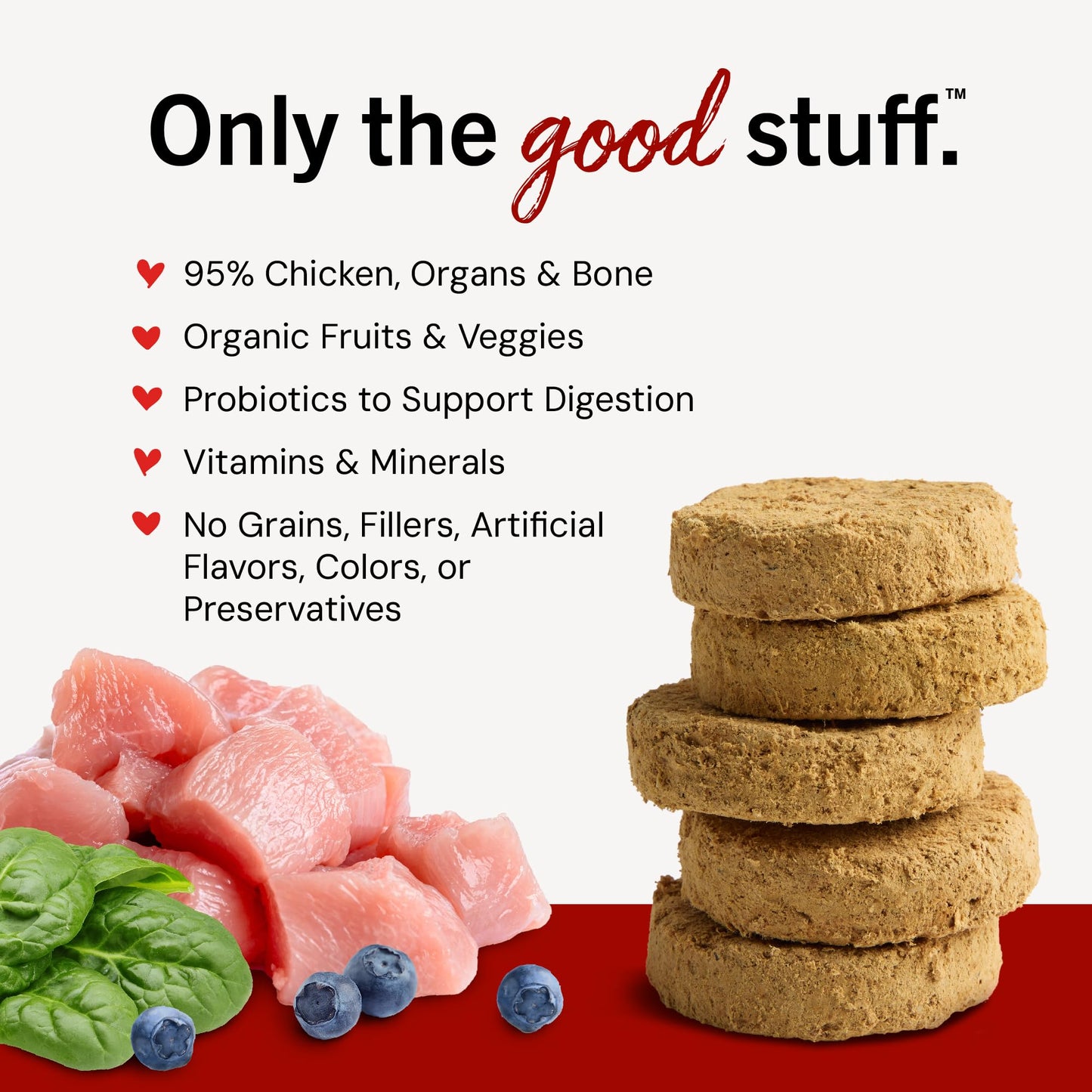 Stella & Chewy's Freeze-Dried Raw Dinner Patties - Chicken Recipe - High Protein Grain-Free Puppy & Dog Food - Perfect for Picky Eaters - 25 oz
