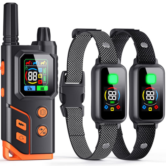 2In1 Wireless Dog Collar Fence System & Correction Collar, Invisible Electric Fence for Dogs Remote Range 25-3500ft, 4 Training Modes, Rechargeable Waterproof Pet Containment for Outdoor (Black Grey)