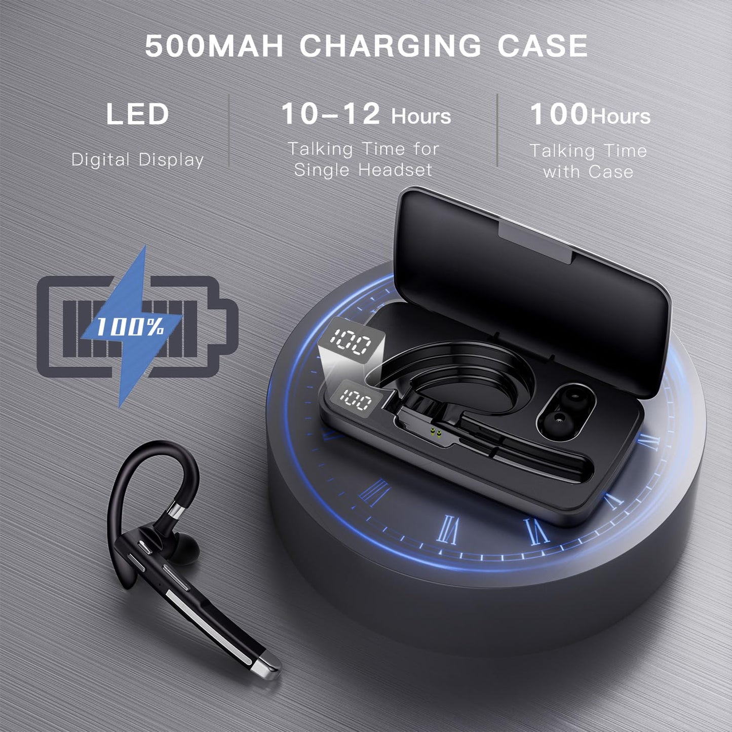 🔥77% Off!🔥Bluetooth Headset V6.1, Wireless Bluetooth Earpiece