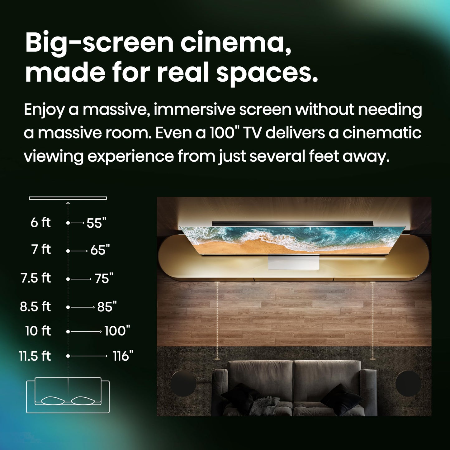Hisense 65" U7 Mini-LED ULED 4K UHD Best Premium Gaming Smart Google TV (65U7SG, 2026 NEW) - Hi-QLED, Native 165Hz, VRR 330, HDR10+, Dolby Vision IQ · Atmos, IMAX Enhanced, Anti-Reflection, 2.1.2 Ch