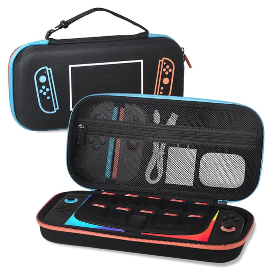 MONGERY Carrying Case for Nintendo Switch 2 (2025), Hard Shell Travel Storage with Soft Interior, Fits Console, Charger & Accessories, 10 Game Card Slots, Portable Protective Case - Black