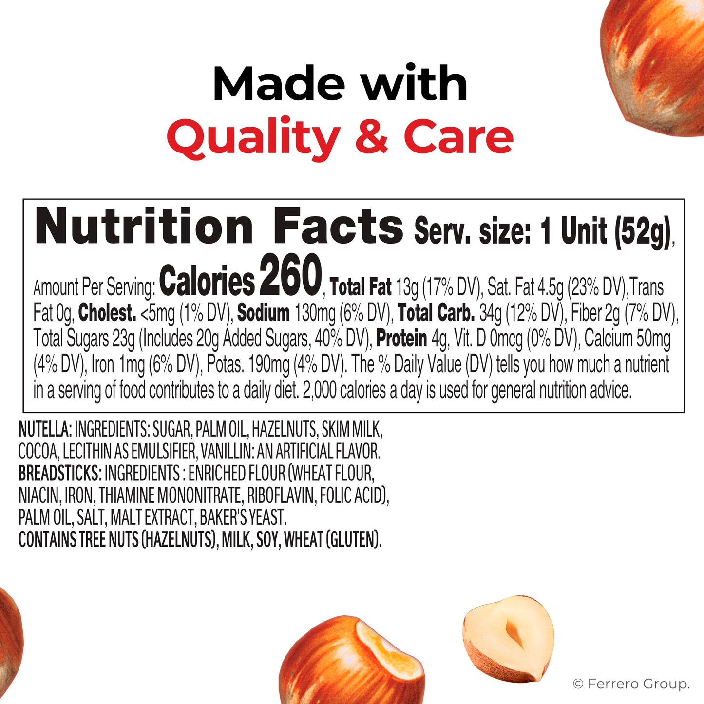 Nutella & GO! Chocolate Hazelnut Spread with Cocoa + Breadsticks, 12 Snack Packs, 1.8 oz Each