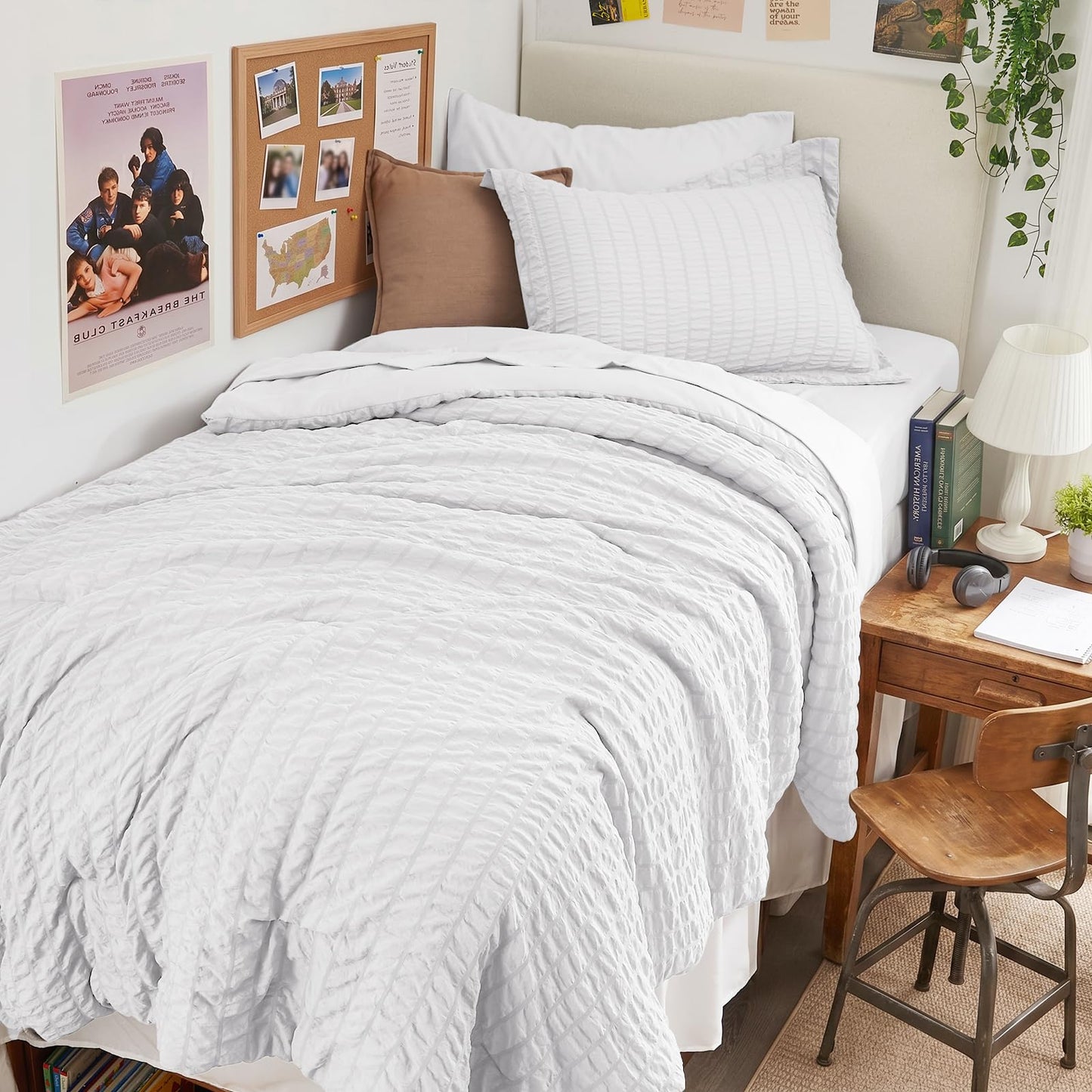 HYMOKEGE Black California King Comforter Set Seersucker 7 Pieces, All Season Luxury Bed in a Bag for Bedroom, Bedding Set with Comforters, Sheets, Pillowcases & Shams