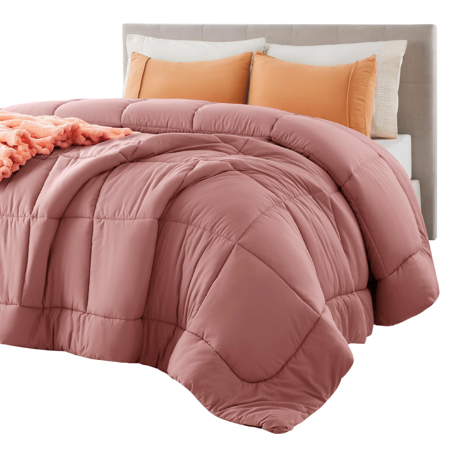 Bedsure Comforter Duvet Insert - Quilted Comforters Queen Size, All Season Duvet, GentleSoft Down Alternative Bedding Blanket, with 8 Tabs, Gifts for Women/Men, White, Queen 88 x 88 Inches