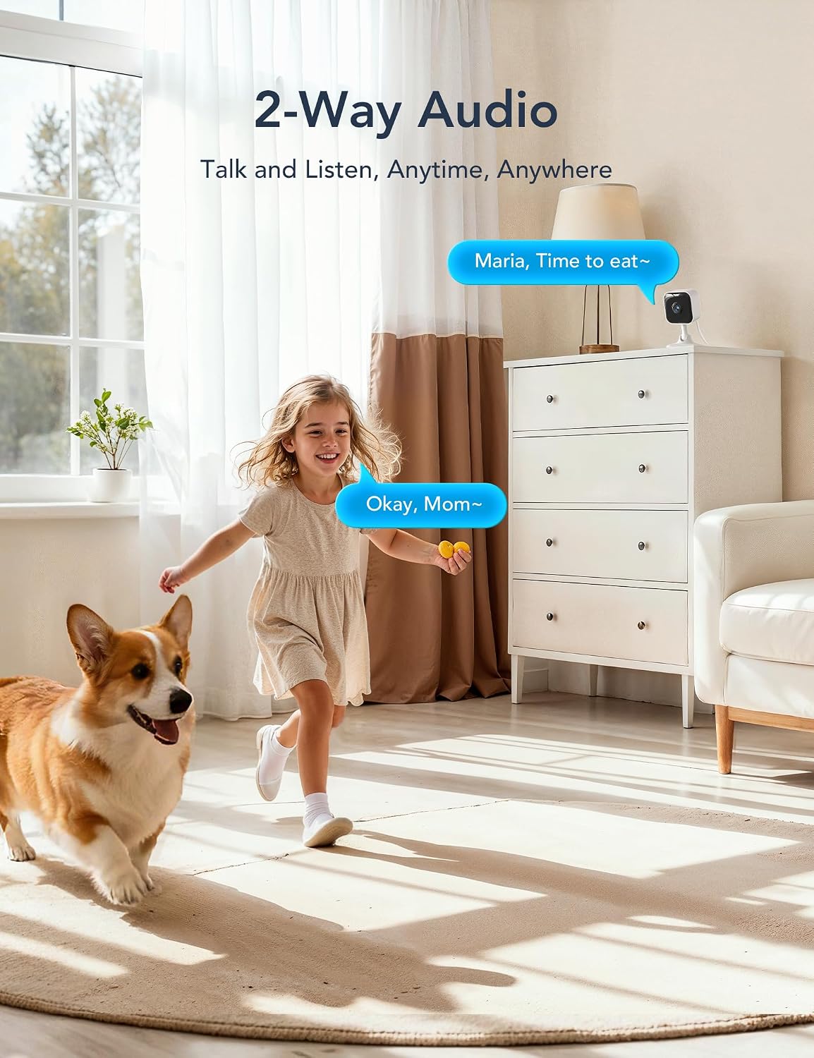 GNCC 2K Cameras for Home Security Indoor Cameras Wireless 2.4G/5G with App | Pet Cam, Dog Camera, Motion Detection, 2 Way Audio, Works with Alexa, Cloud Storage Optional, Fixed View, Plug-in, 4 Pack