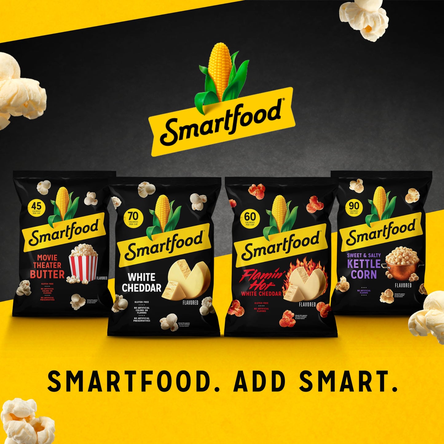 Smartfood Popcorn, White Cheddar and Flamin' Hot White Cheddar Variety Pack, 0.5 Ounce (Pack of 40)