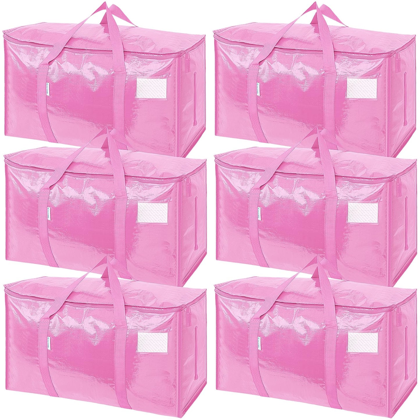 TICONN 12 Pack Extra Large Moving Bags Heavy Duty with Zippers & Carrying Handles, Durable Storage Bags Moving Boxes for Closet Organizers and Storage (12 Pack, Blue)