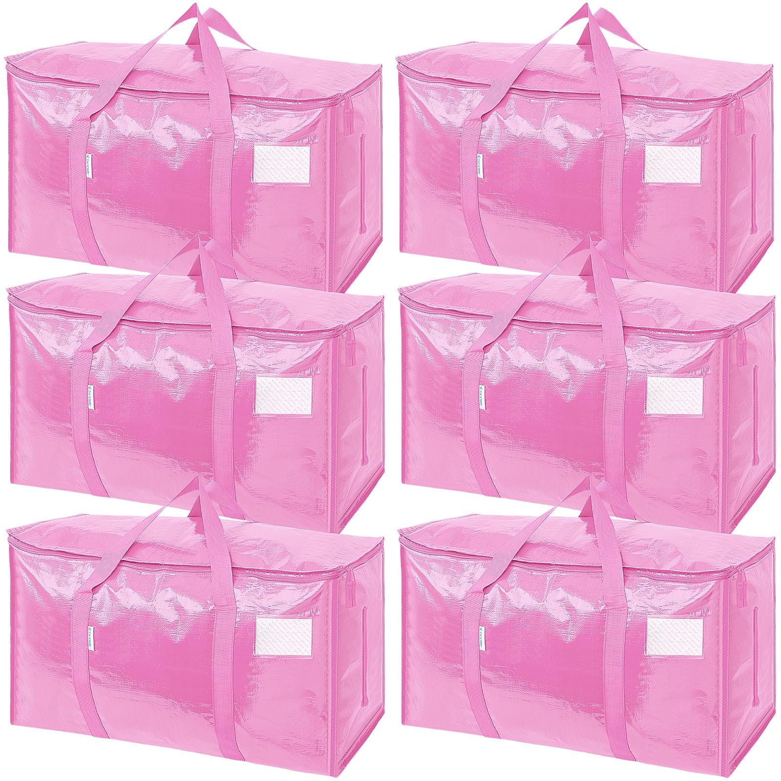 TICONN 12 Pack Extra Large Moving Bags Heavy Duty with Zippers & Carrying Handles, Durable Storage Bags Moving Boxes for Closet Organizers and Storage (12 Pack, Blue)