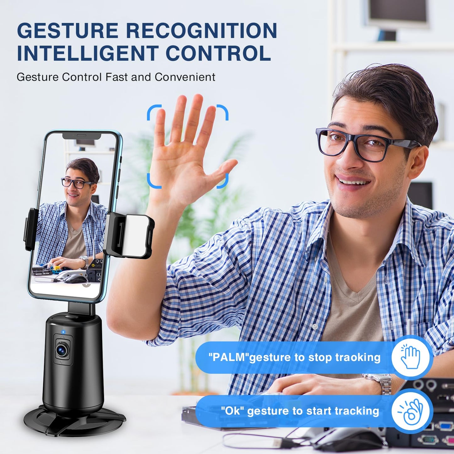 🔥70% Off!🔥360° Auto Face Tracking Tripod for Phones