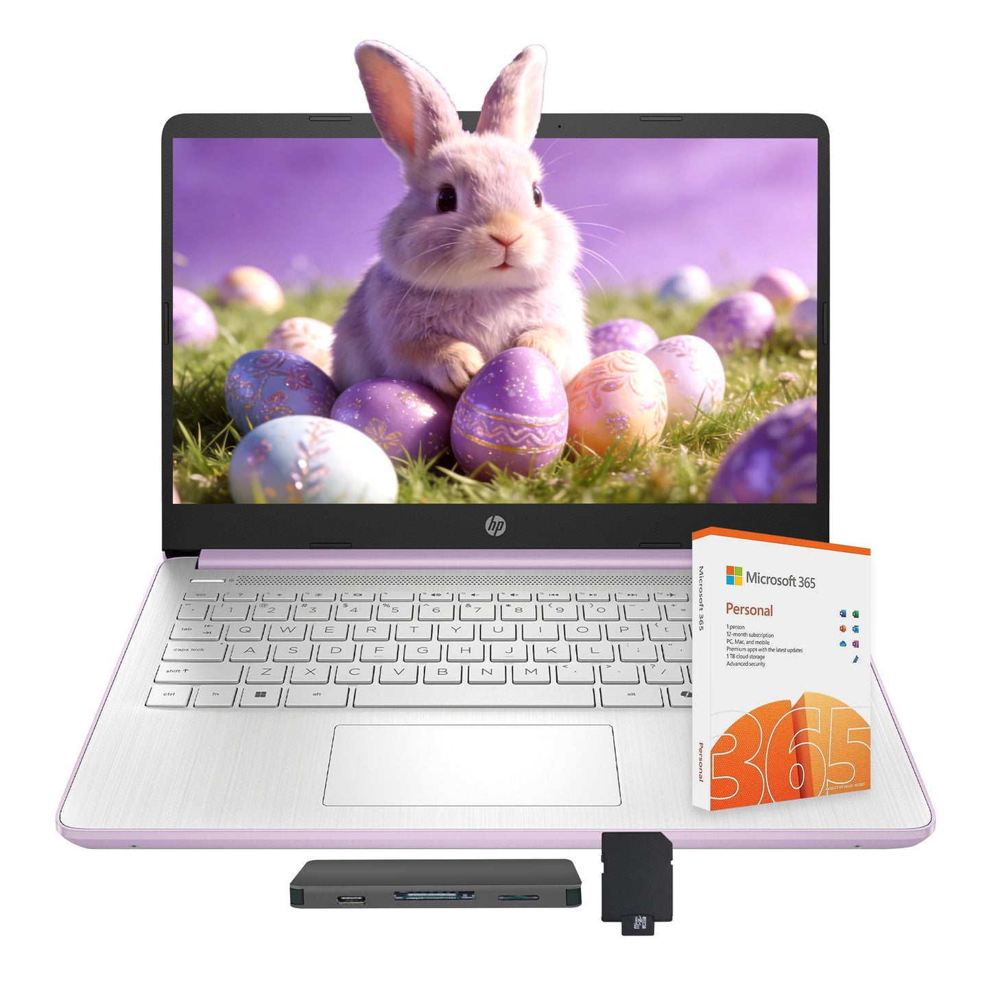 HP Stream 14" Laptop with AI Copilot, Flagship for Students & Business, 13th Gen Intel 4-Core, 4GB RAM, 1.12TB Storage (128GB UFS + 1TB Docking Station), Office 365 1-Year, Win 11 S, Lavender Purple