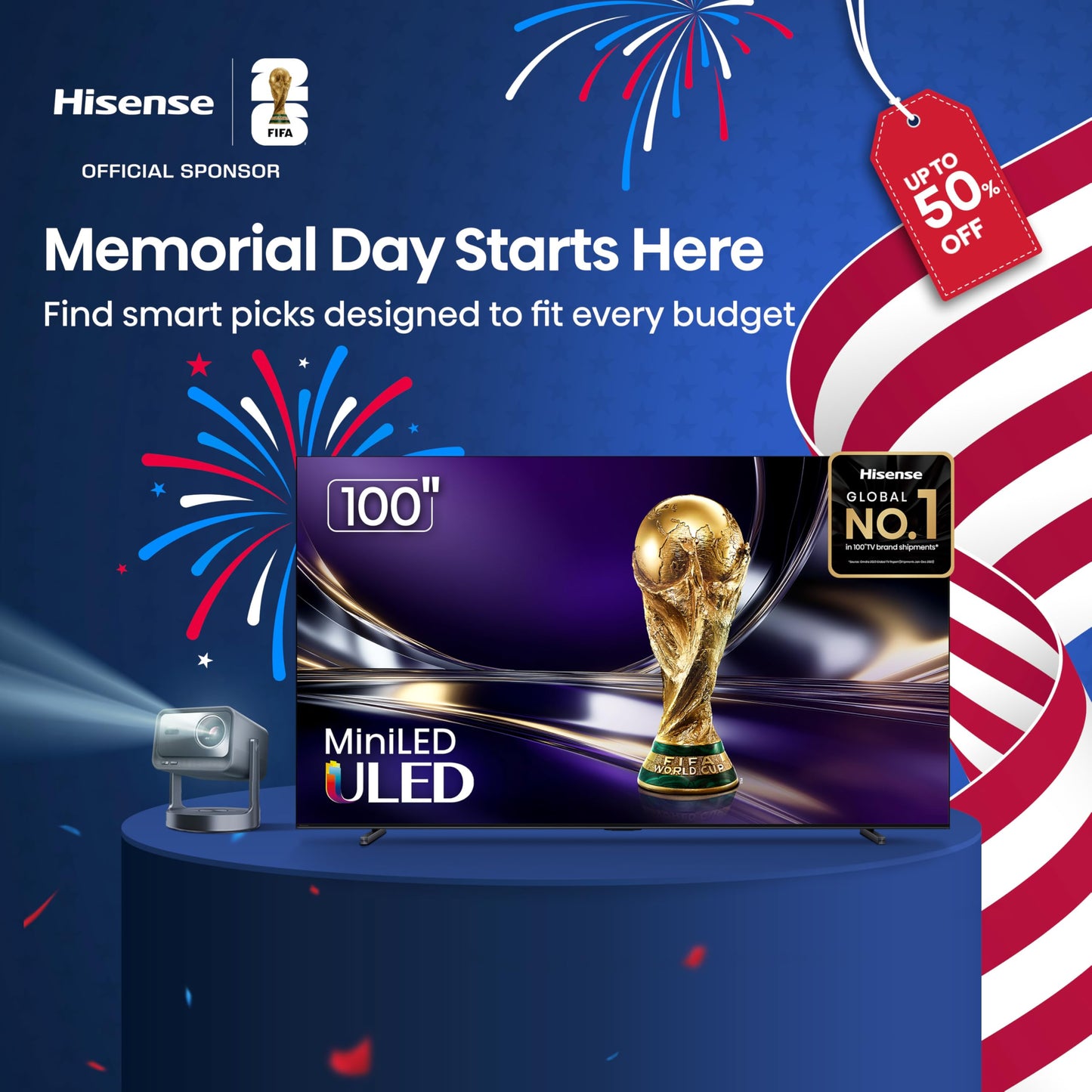 Hisense 65" U7 Mini-LED ULED 4K UHD Best Premium Gaming Smart Google TV (65U7SG, 2026 NEW) - Hi-QLED, Native 165Hz, VRR 330, HDR10+, Dolby Vision IQ · Atmos, IMAX Enhanced, Anti-Reflection, 2.1.2 Ch