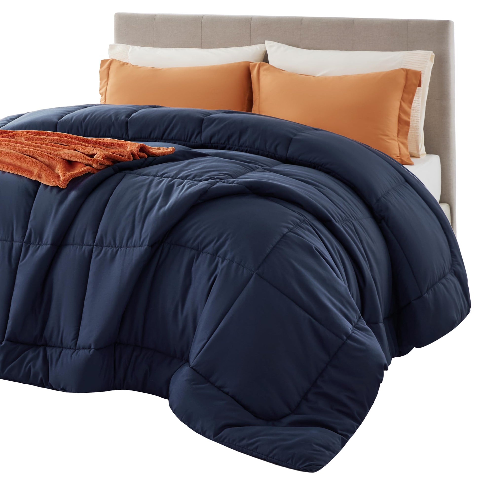 Bedsure Comforter Duvet Insert - Quilted Comforters Queen Size, All Season Duvet, GentleSoft Down Alternative Bedding Blanket, with 8 Tabs, Gifts for Women/Men, White, Queen 88 x 88 Inches