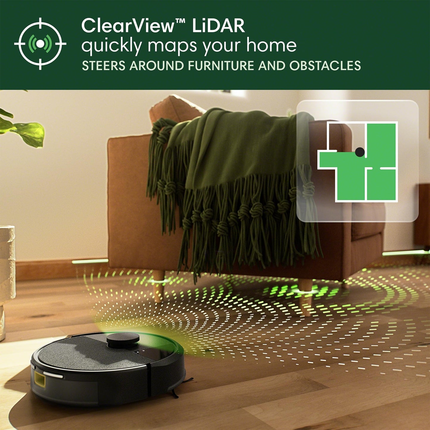 iRobot Roomba 105X Robot Vacuum, Smart LiDAR Mapping, 70X Power‑Lifting Suction, Custom Room Cleaning, App & Voice Control, Auto Recharge, Great for Homes with Pets & Kids
