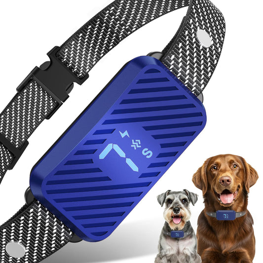 Dog Bark Collar for Large Medium Small Dogs, Effective No-Bark Collar, Smart Barking Collar, Rechargeable Bark Collar with 7 Sensitivity, 3 Modes, Waterproof, DarkBlue