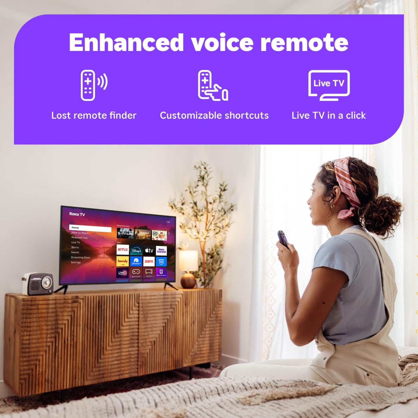 Roku Smart TV – 65-Inch Plus Series, Mini-LED TV – RokuTV with Enhanced Voice Remote – Flat Screen 4K QLED Television with Dolby Vision & Wi-Fi for Streaming Live Local News, Sports