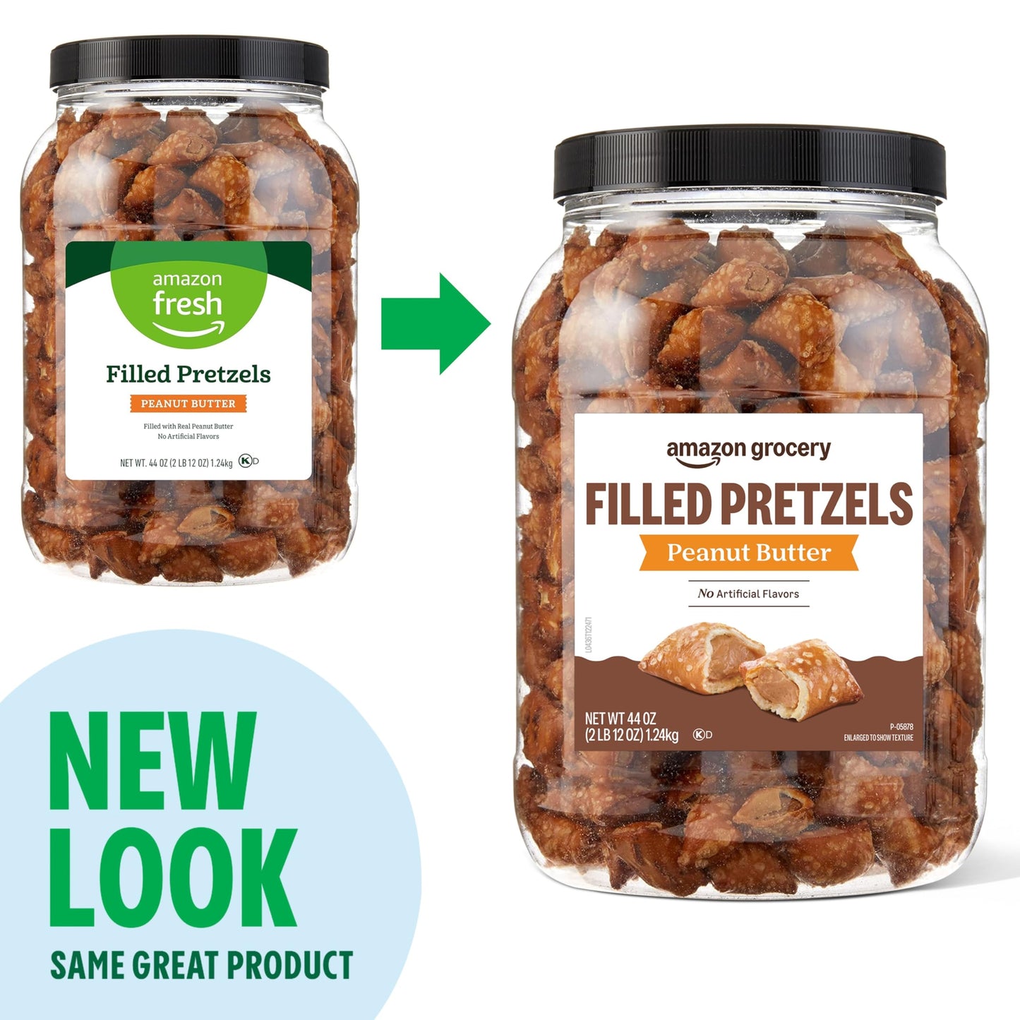 Amazon Grocery, Peanut Butter Filled Pretzels, 44 Oz