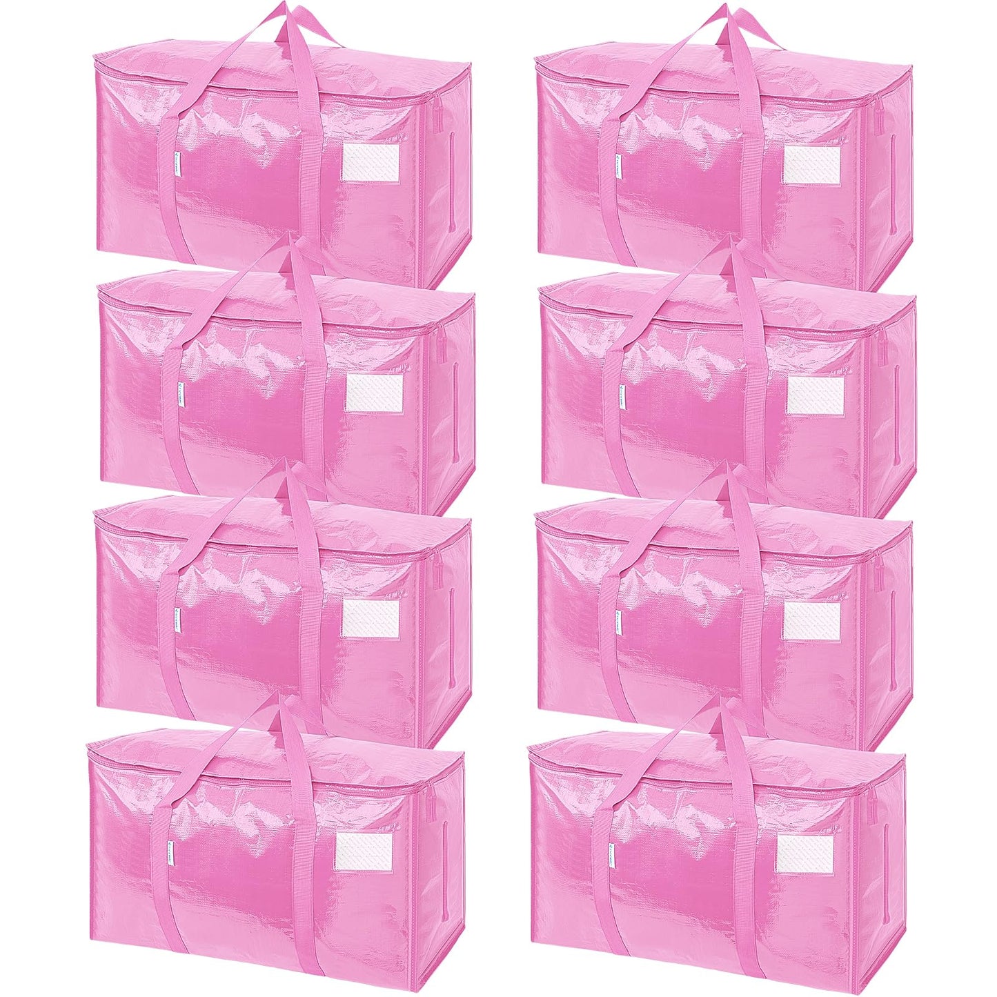 TICONN 12 Pack Extra Large Moving Bags Heavy Duty with Zippers & Carrying Handles, Durable Storage Bags Moving Boxes for Closet Organizers and Storage (12 Pack, Blue)