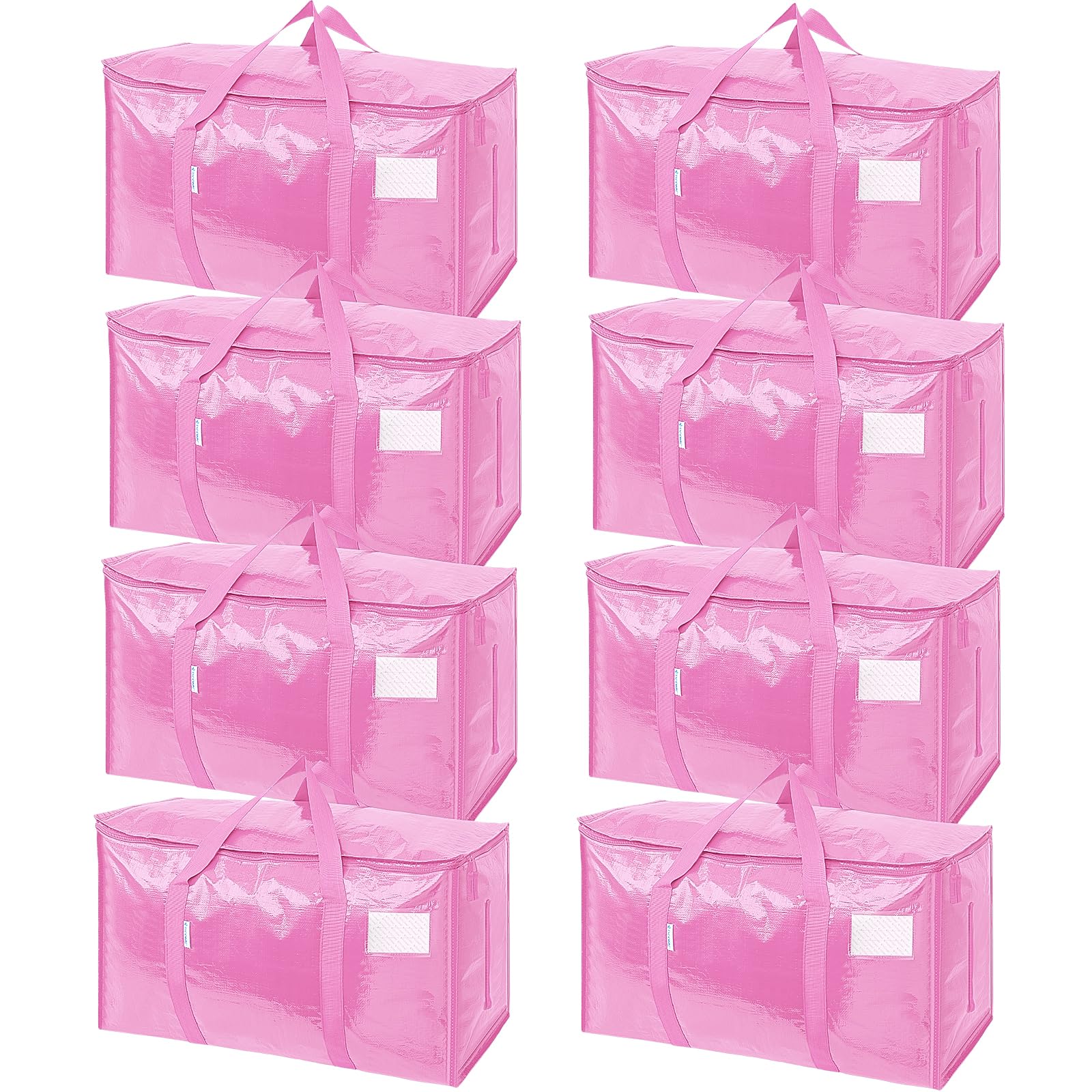 TICONN 12 Pack Extra Large Moving Bags Heavy Duty with Zippers & Carrying Handles, Durable Storage Bags Moving Boxes for Closet Organizers and Storage (12 Pack, Blue)