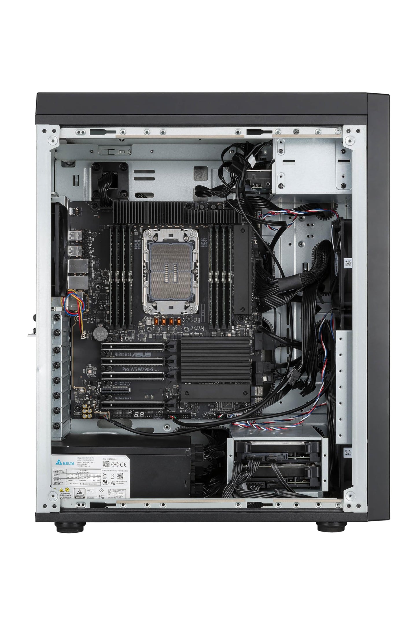 ASUS ExpertCenter Pro ET700I W7-B-750 Performance AI Barebones workstation supports Intel® Xeon® W-3400/W-2400, PCIe 5.0, DDR5 ECC, 2x 2.5Gb LAN, 2 x M.2, 2x GPU support, 750W 80 PLUS® Gold PSU, USB C