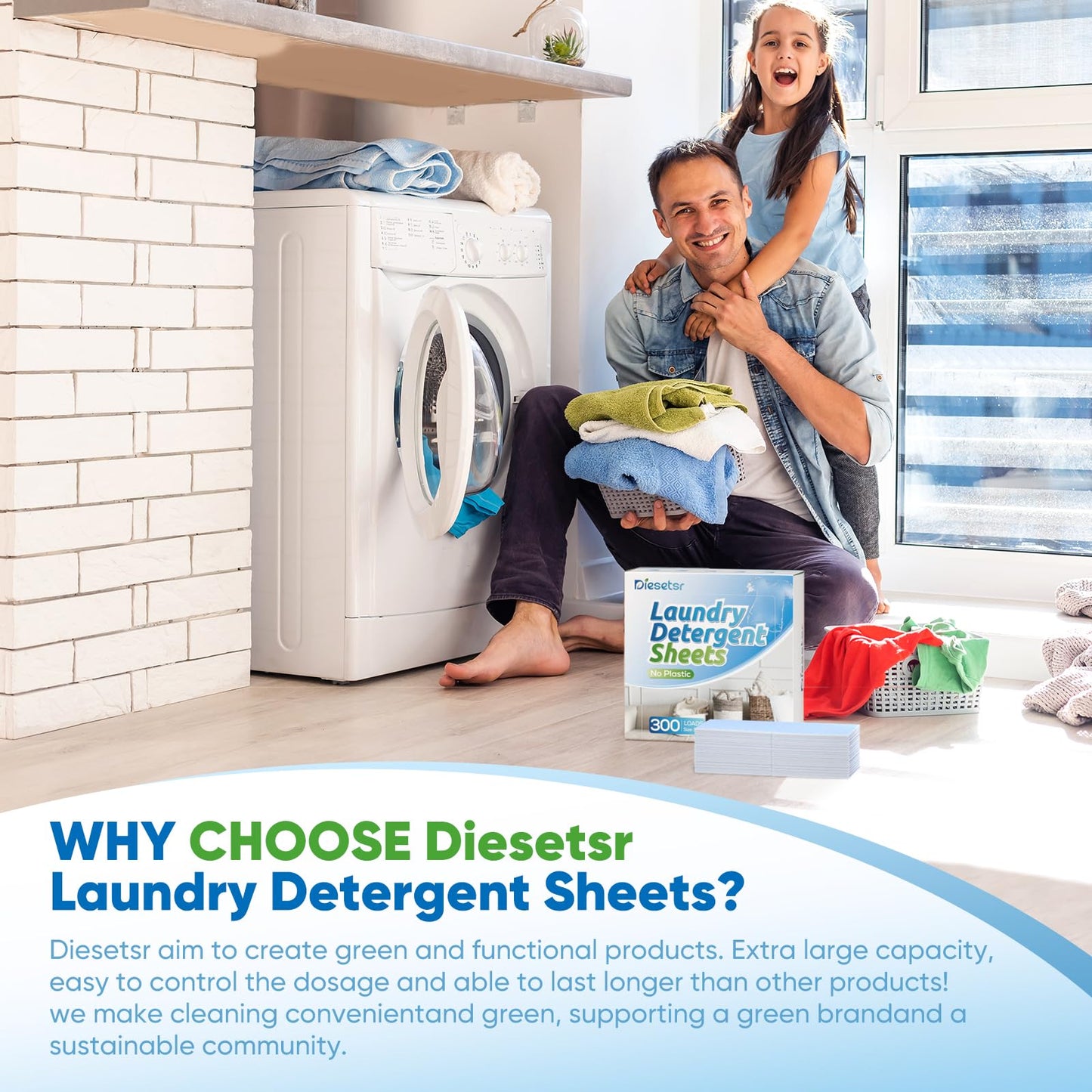 Laundry Detergent Sheets 300 Loads Diesetsr Laundry Sheet ECO-friendly