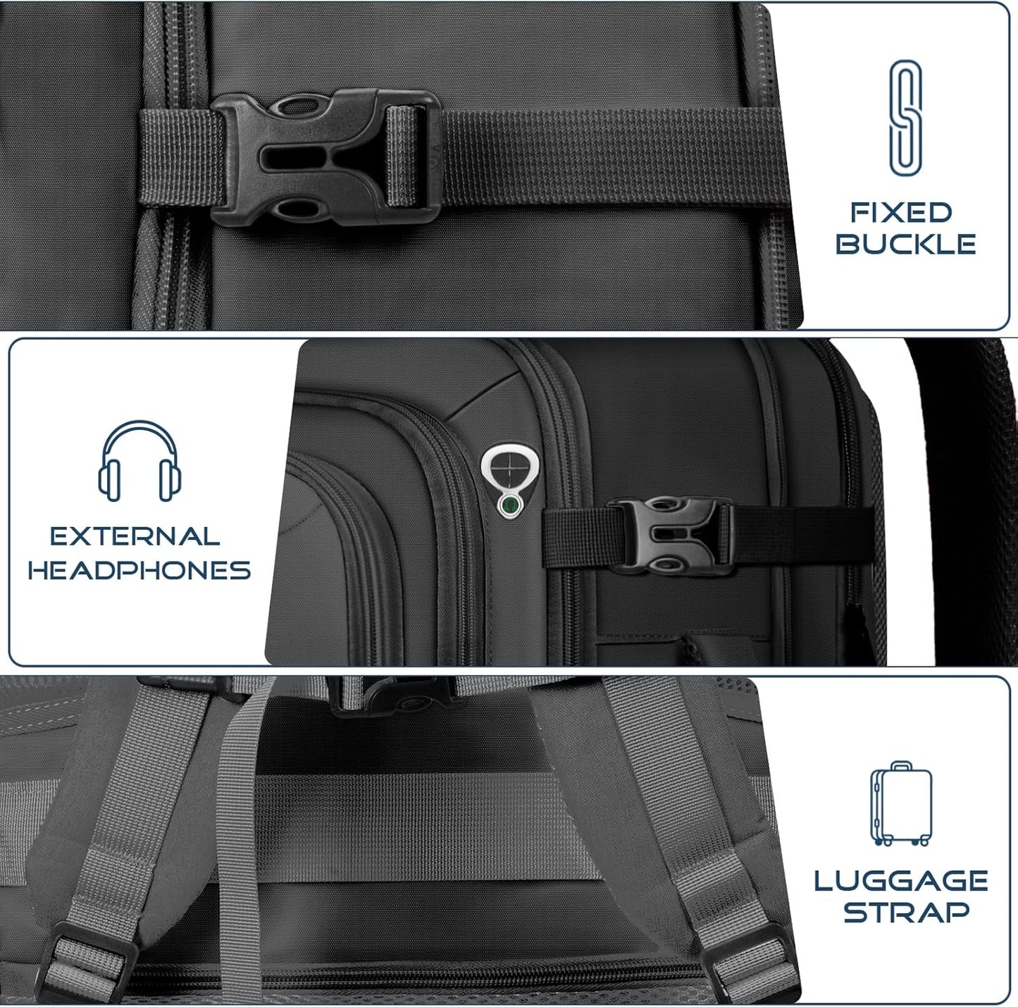 Travel Backpack, Expandable Carry on Backpack for Men, TSA 17.3 inch Laptop Bag Flight Approved, Lightweight Business Luggage Bag, Travel Gifts for Men Women, Black