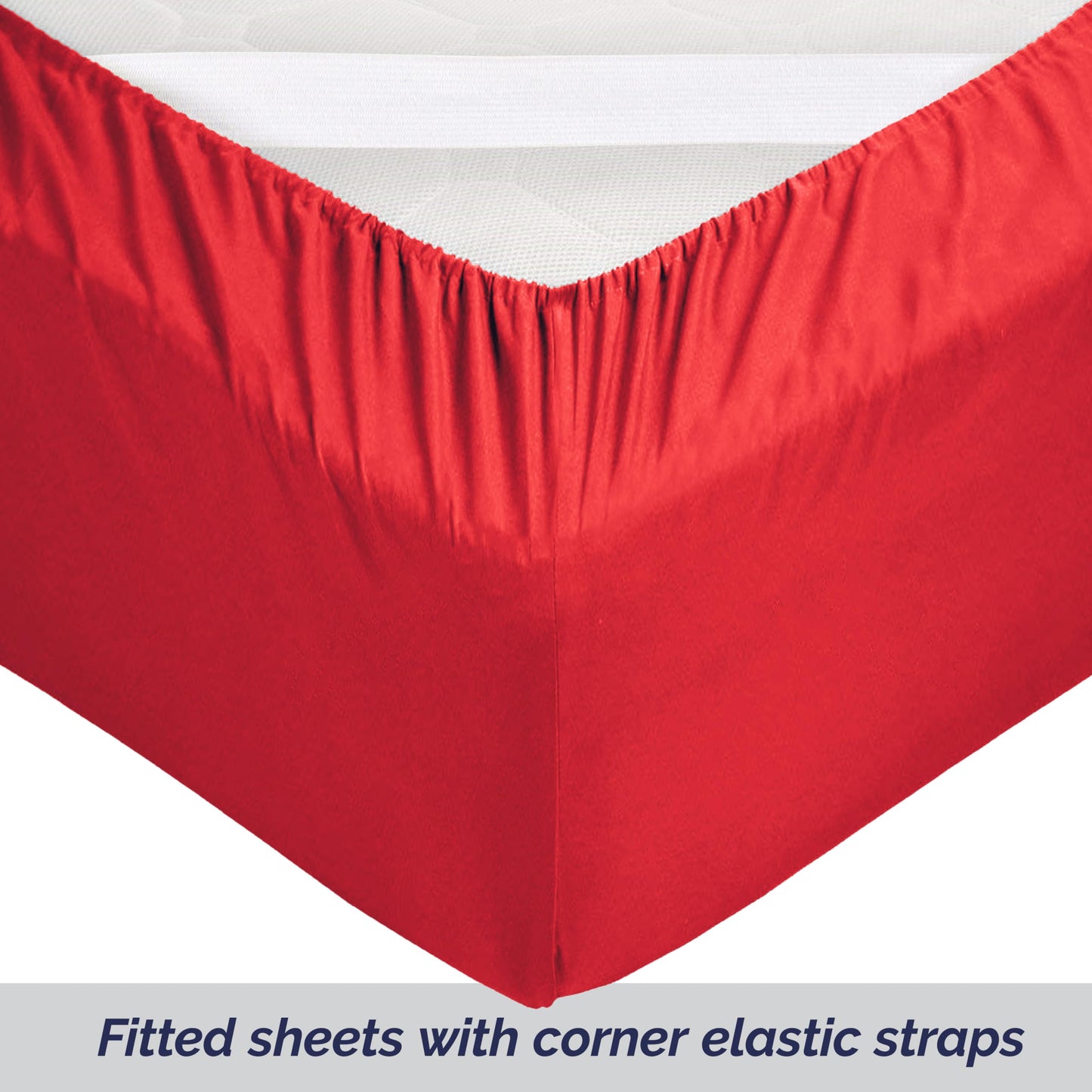 Elegant Comfort Super Soft Bulk 4-Pack Extra Deep Pocket 1500 Premium Hotel Quality Microfiber Fitted Sheet for High Mattress up to 21" inch with Double Sided Smart Pockets, Queen, Red