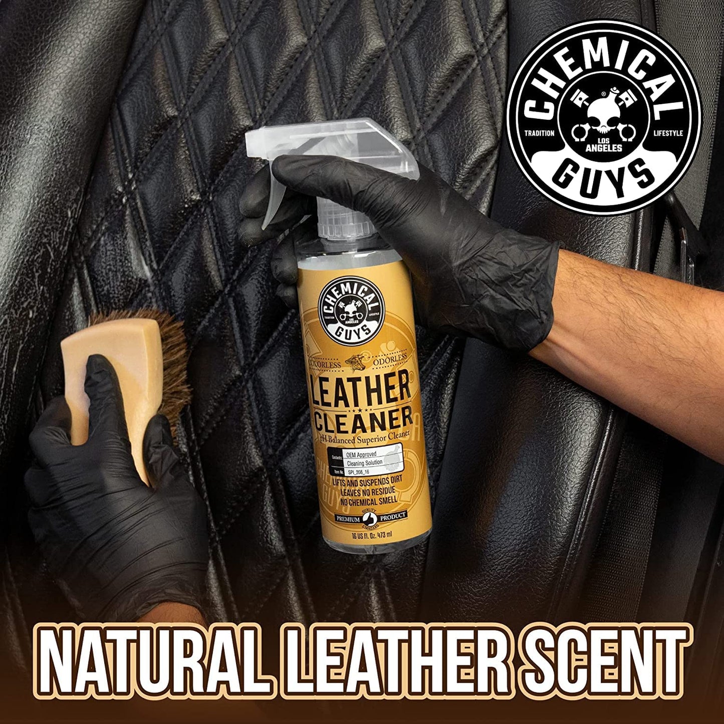 Chemical Guys SPI1091601 Leather Cleaner and Conditioner Leather & Interior Care Bundle + SPI22016 Total Interior Cleaner & Protectant, Safe for Cars, Home, Office, & More (16 fl oz) 3 Items