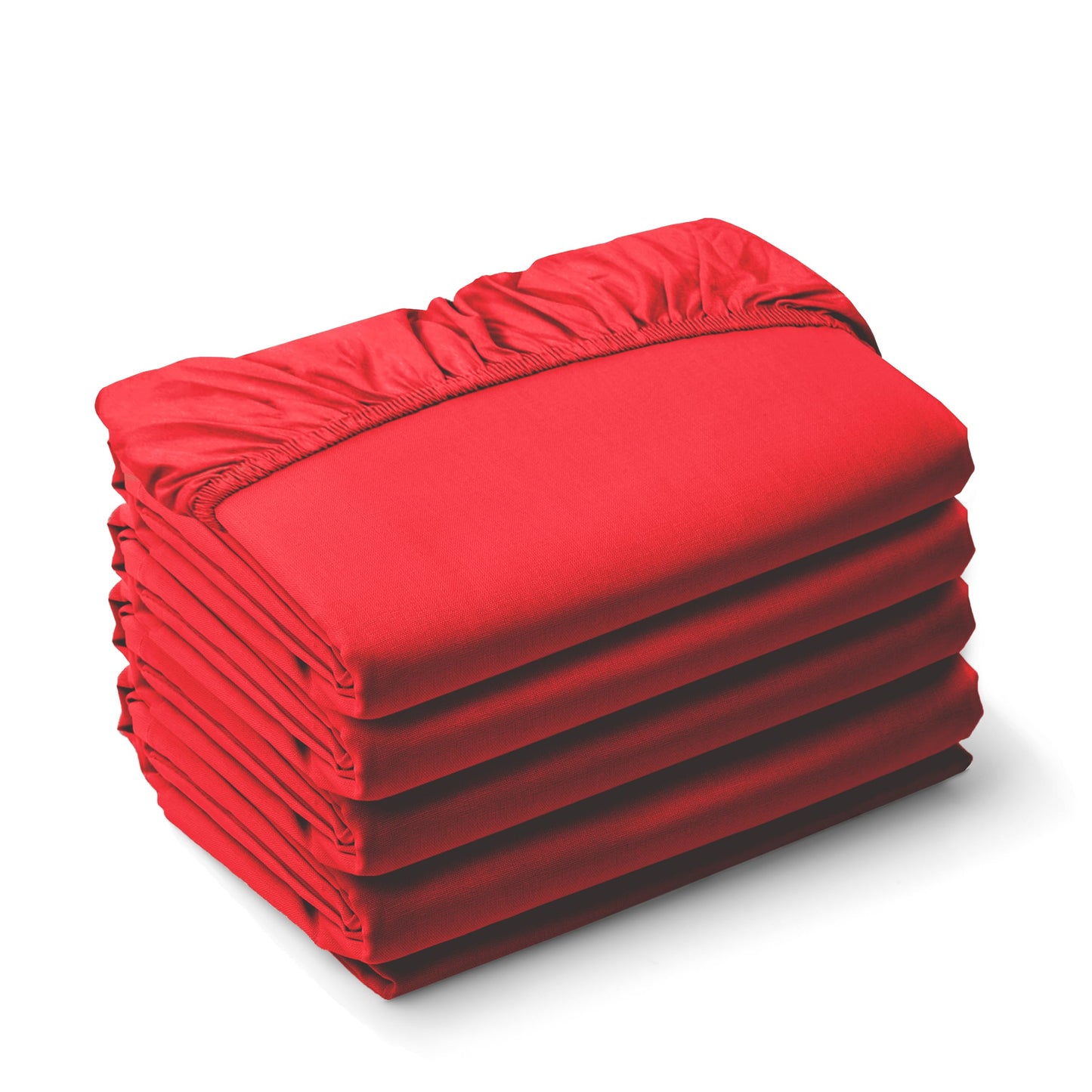 Elegant Comfort Super Soft Bulk 4-Pack Extra Deep Pocket 1500 Premium Hotel Quality Microfiber Fitted Sheet for High Mattress up to 21" inch with Double Sided Smart Pockets, Queen, Red