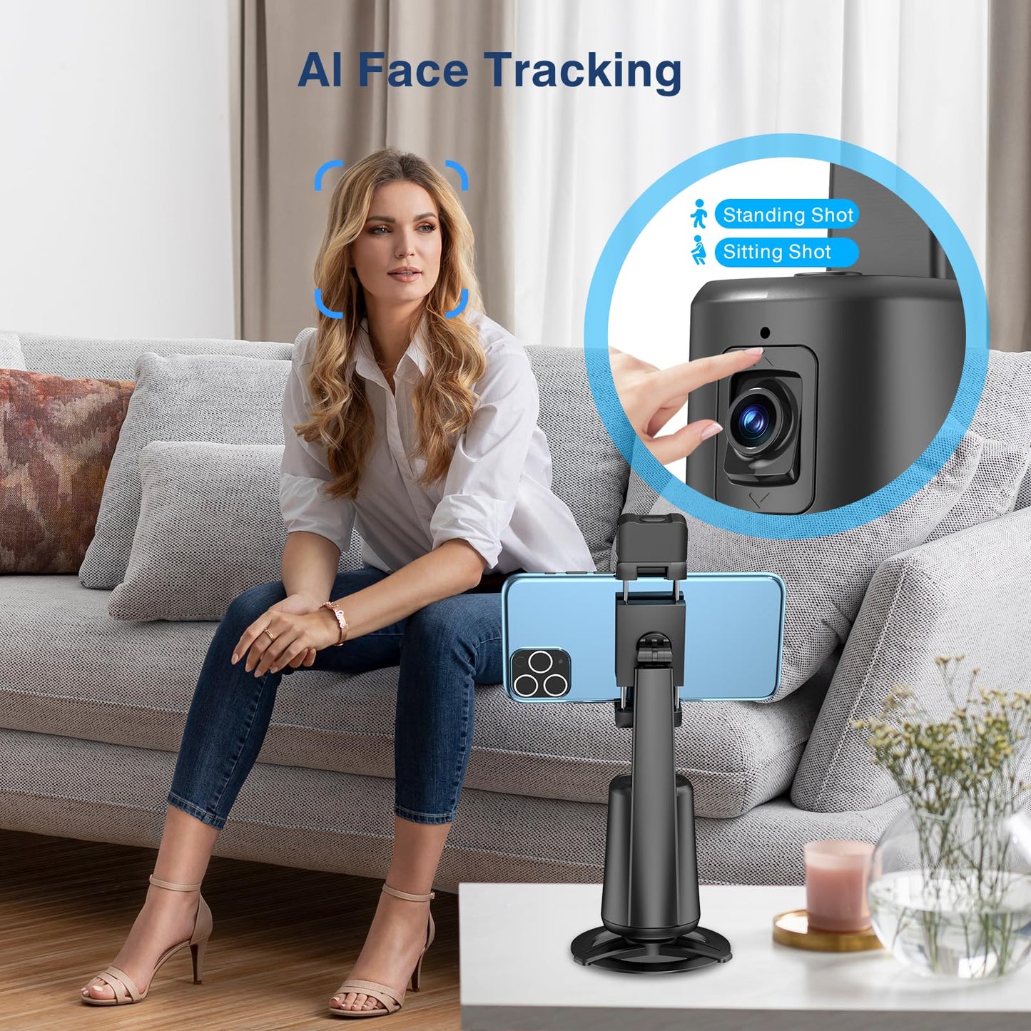 🔥70% Off!🔥360° Auto Face Tracking Tripod for Phones