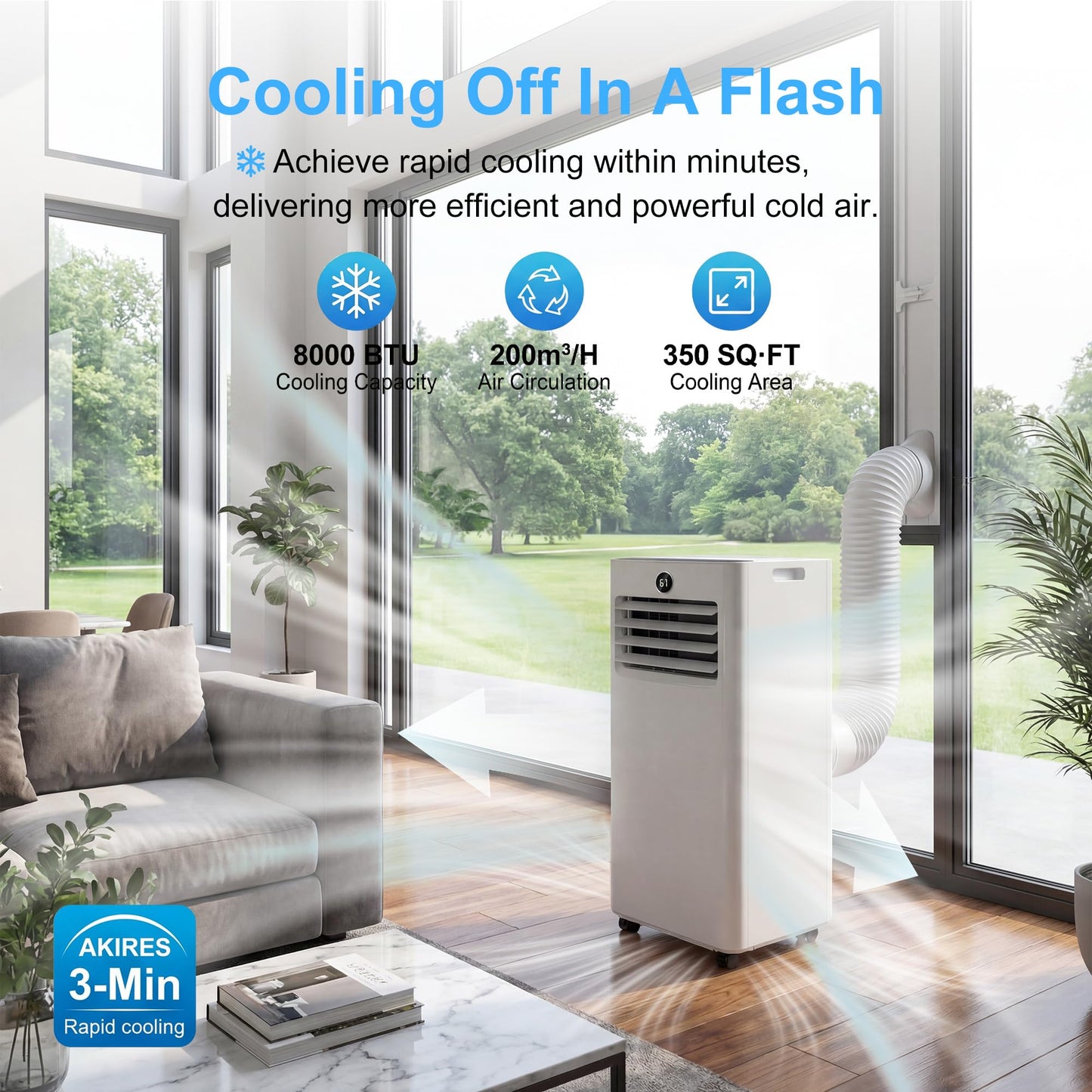 🔥74% Off!🔥AKIRES Portable Air Conditioners, 8000 BTU Air Conditioner