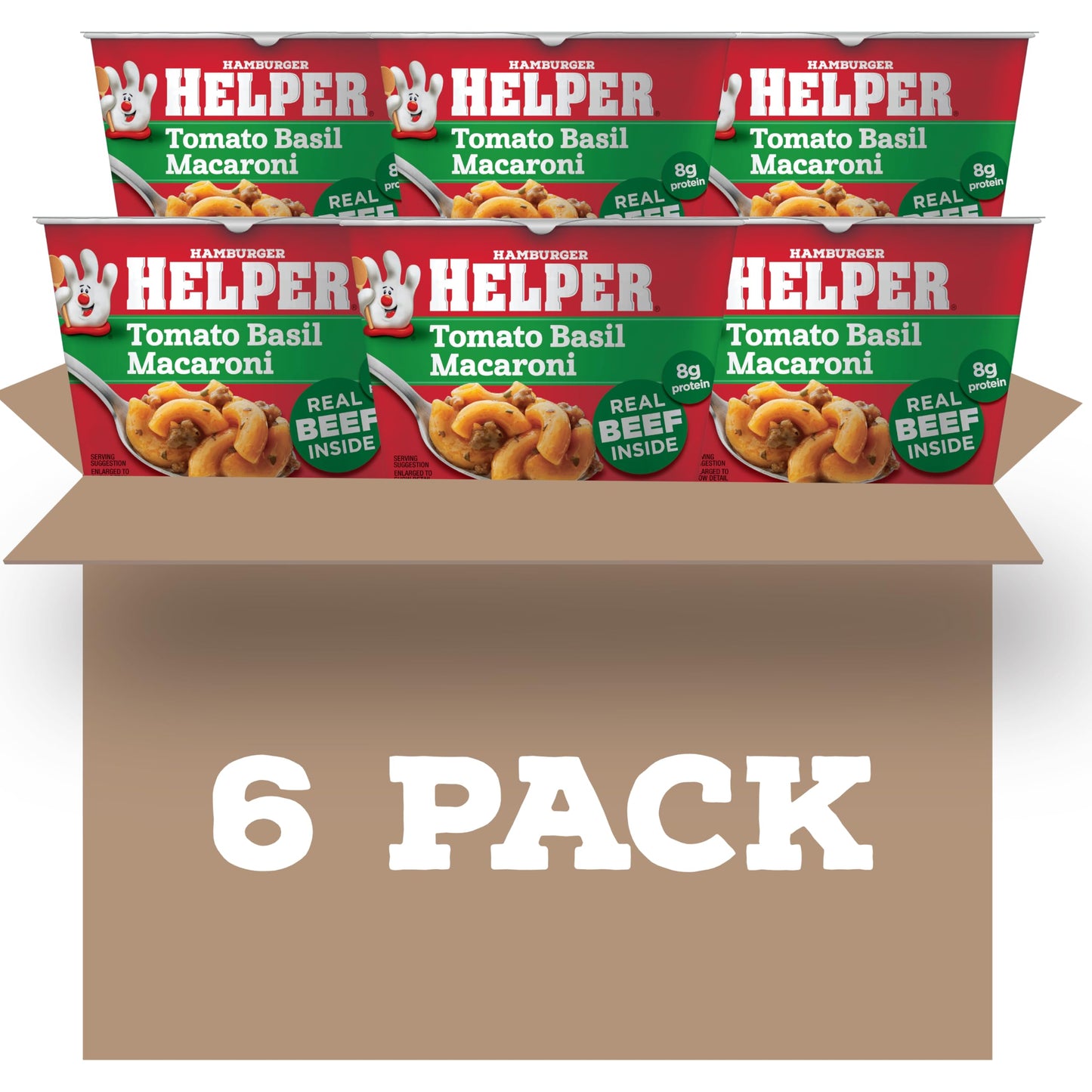 Hamburger Helper Tomato Basil Macaroni Microwave Cup (2 oz - 6 Pack) No Artificial Flavors, Ready in 4 Minutes, Quick Meals for Midweek Dinners, Busy Evenings & Families On-the-Go