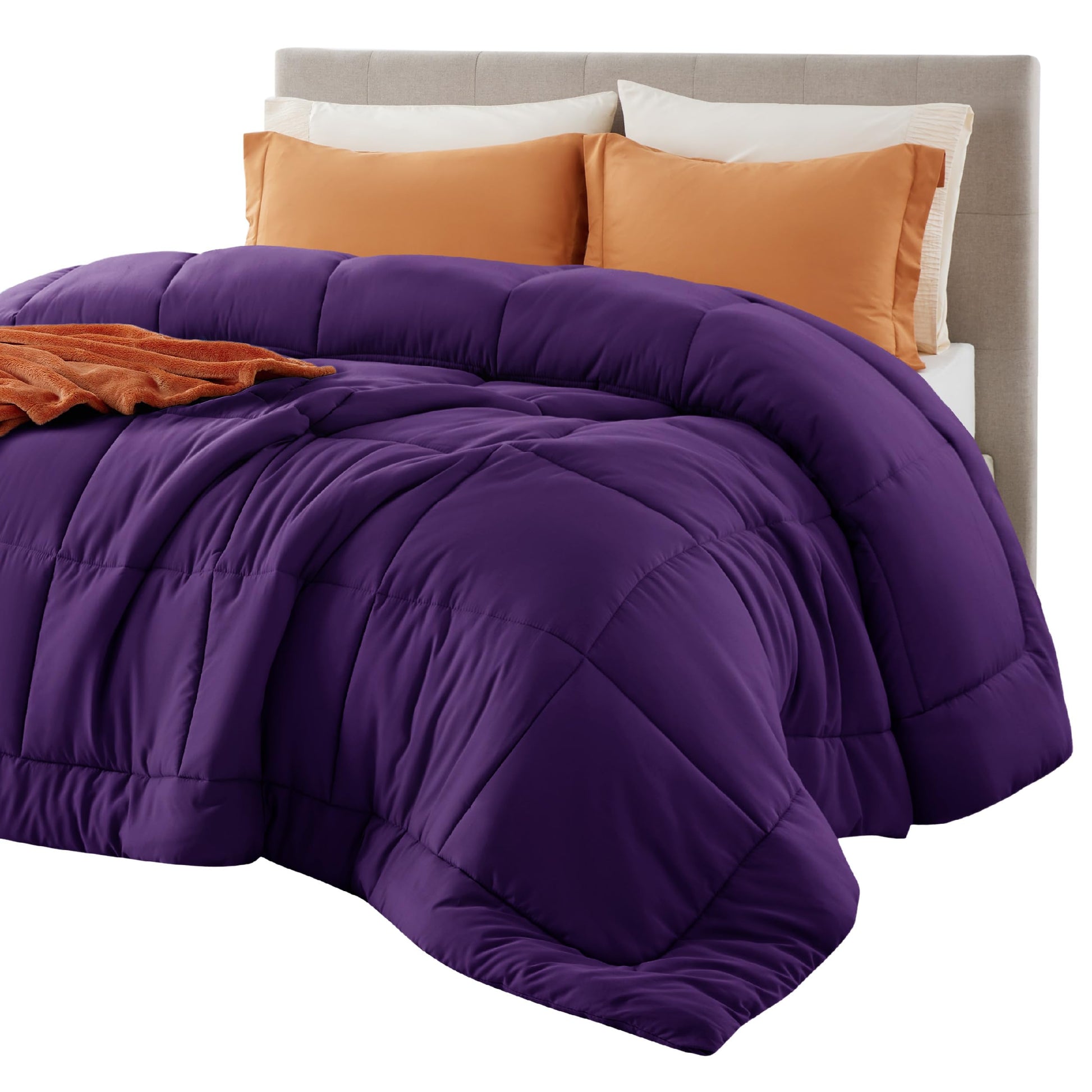 Bedsure Comforter Duvet Insert - Quilted Comforters Queen Size, All Season Duvet, GentleSoft Down Alternative Bedding Blanket, with 8 Tabs, Gifts for Women/Men, White, Queen 88 x 88 Inches