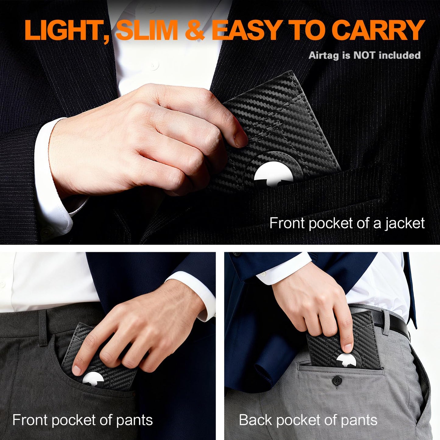 🔥72% Off!🔥Wallet for Men Slim RFID Blocking Bifold Carbon Fiber