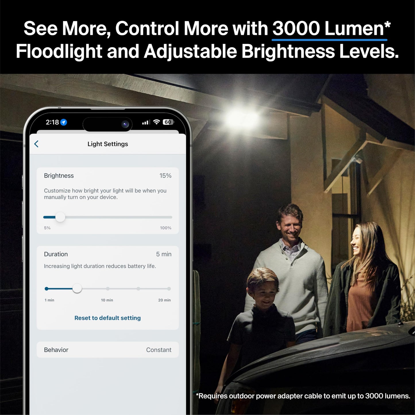 Floodlight Security Camera Wireless Outdoor 2K No Wiring - Arlo Pro 3, Rechargeable Battery, WiFi, Up to 3000 Lumens LED, Person & Vehicle Recognition, Package Detection, Color Night Vision, Black