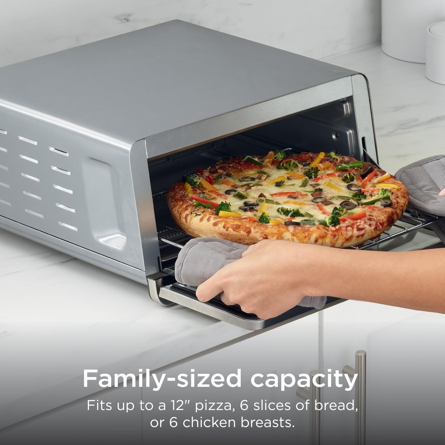 Ninja Air Fryer Toaster Oven Combo | 8-in-1 Functionality | Flip Up & Away for Storage Space | Air Fry Basket, Sheet Pan, Wire Rack & Removable Crumb Tray |1800 Watt | Stainless Steel | SP151