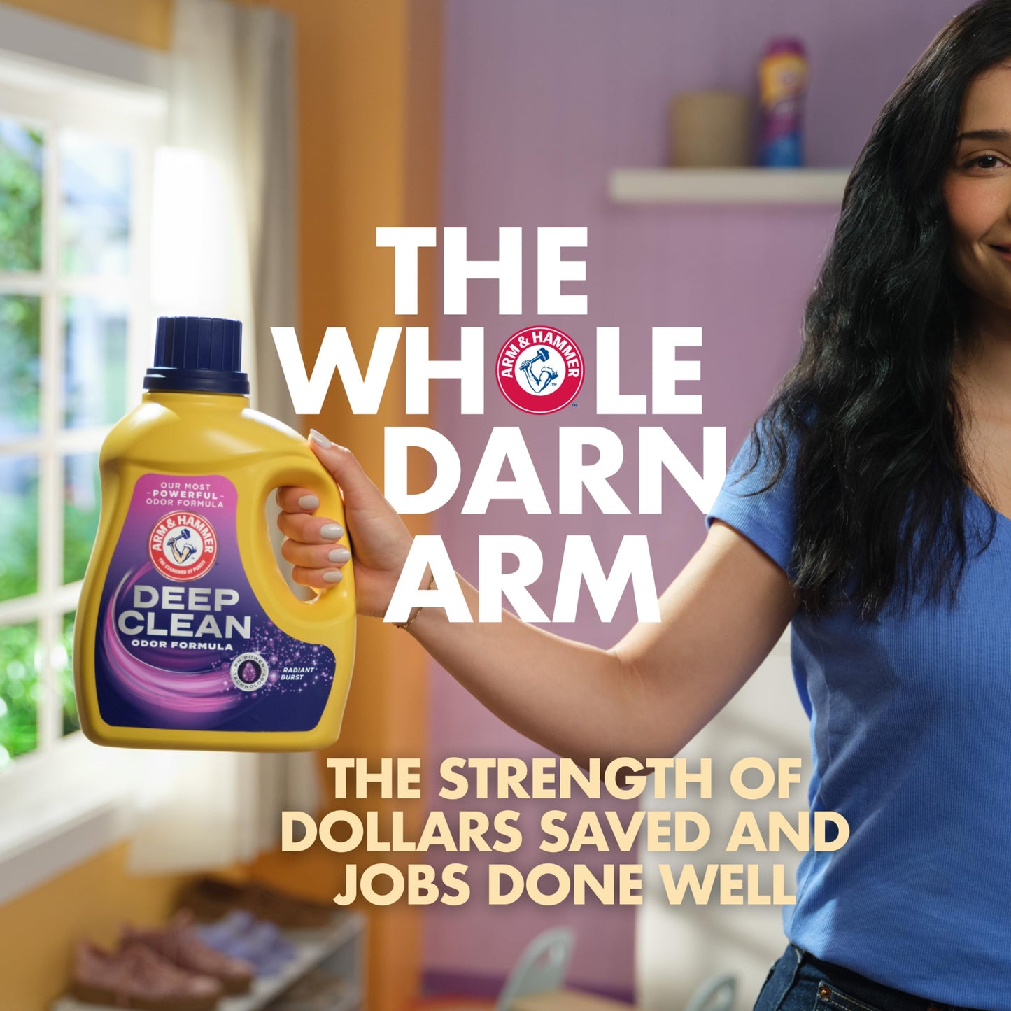 ARM & HAMMER Deep Clean Odor Formula Liquid Laundry Detergent, Radiant Burst Scent, 150 Fl Oz, 100 Loads