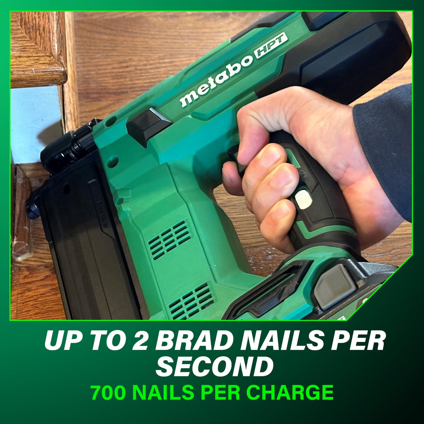 Metabo HPT 18V MultiVolt Compact Cordless Brad Nailer Kit, 18 Gauge Nailer with Power Tool 2.0Ah Lithium Ion Battery, Drives 5/8" to 2" Brad Nails, 700 per Charge, NT1850DG