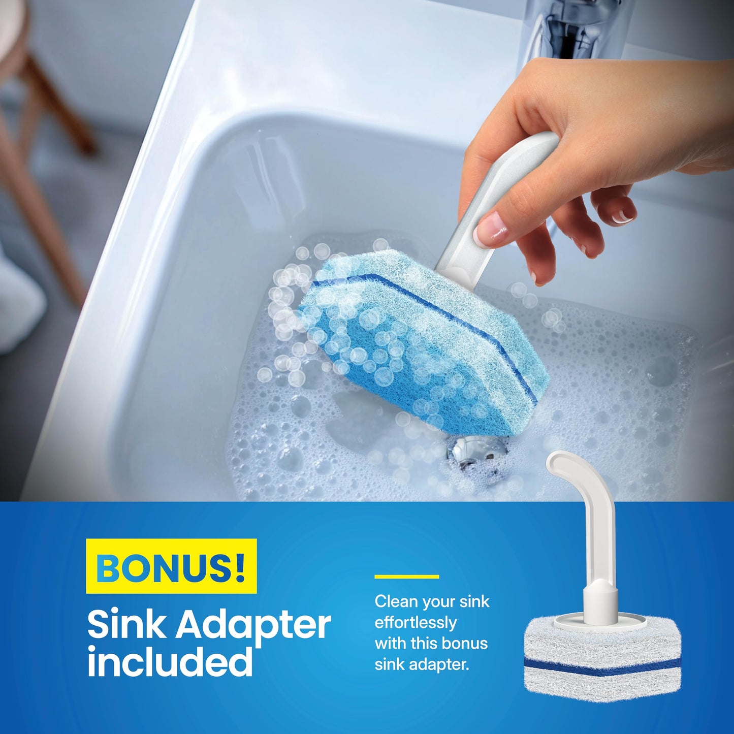 CleanGenius Disposable Prefilled Toilet Cleaning Scrubbers (60 Count)