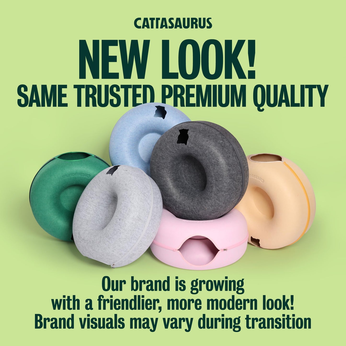 Cattasaurus Peekaboo Cat Cave, Extra Spacious for Multiple & Large Cats 12+ lbs, Scratch Detachable Cat Beds for Indoor Cats, Washable Tunnel Bed, Comfy Donut Tunnel (Ruby Snowball, Jumbo)